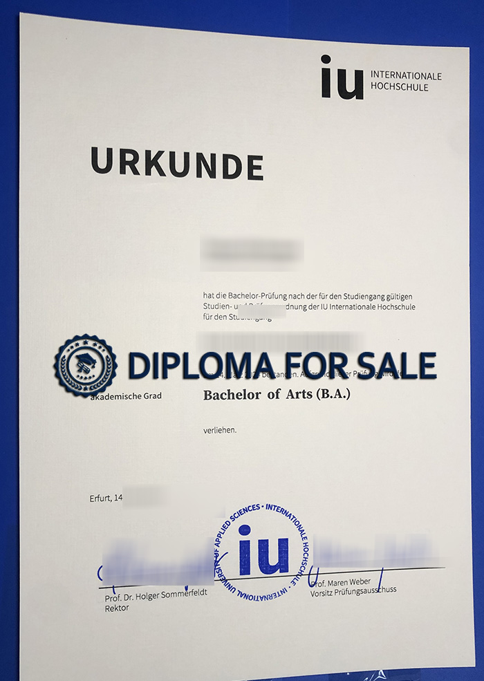 IU Internationale Hochschule Urkunde IU Internationale Hochschule Urkunde