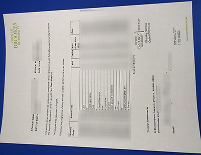 Oxford Brookes University Transcript
