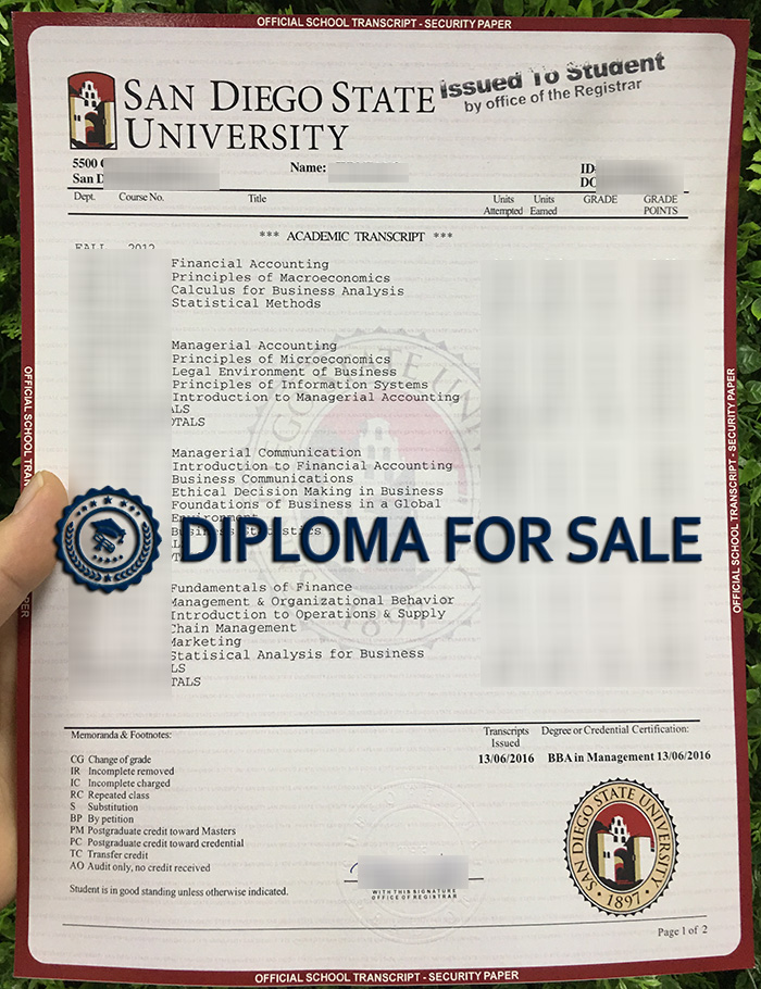 SDSU Transcript SDSU Transcript