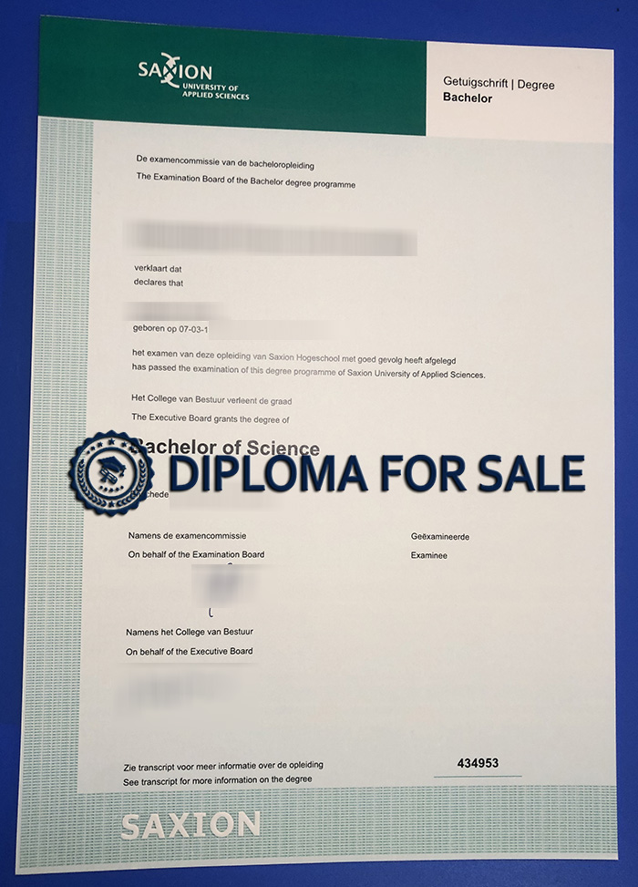 Hogeschool Saxion Diploma Hogeschool Saxion Diploma