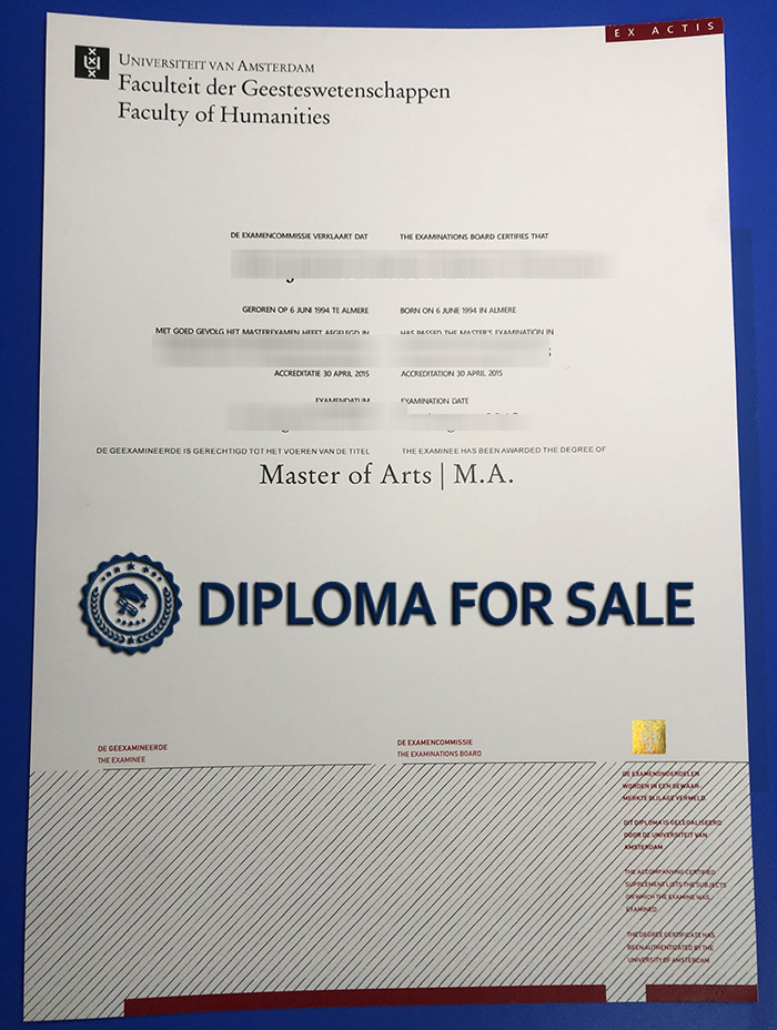 Universiteit van Amsterdam Diploma Universiteit van Amsterdam Diploma