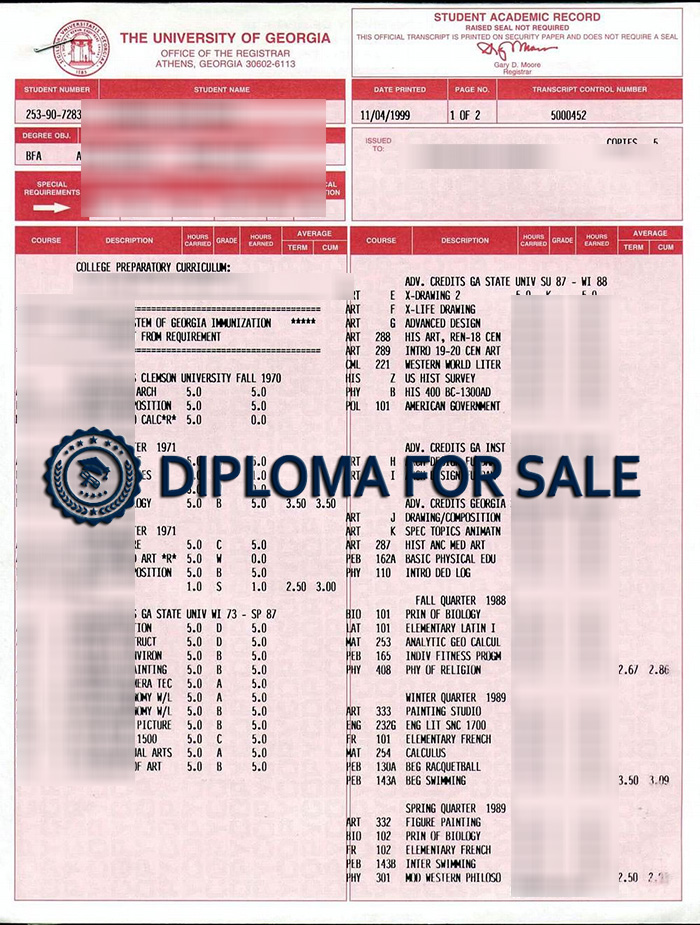 UGA Transcript UGA Transcript