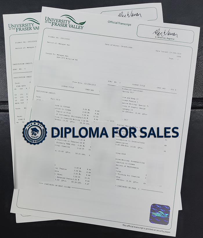 UFV Transcript UFV Transcript