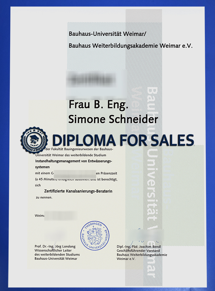 Bauhaus-Universität Weimar Urkunde Bauhaus-Universität Weimar Urkunde