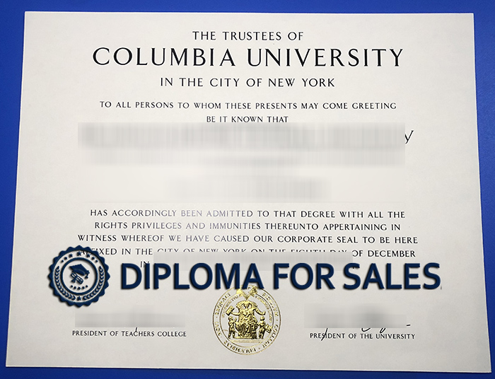 Columbia University Diploma Columbia University Diploma