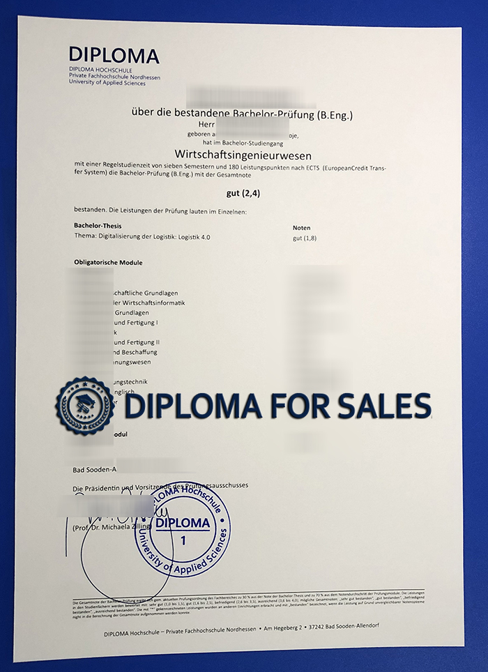 DIPLOMA Fachhochschule Nordhessen Transcript