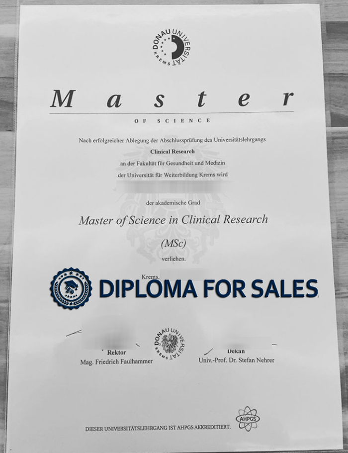 Universität für Weiterbildung Krems Urkunde Universität für Weiterbildung Krems Urkunde