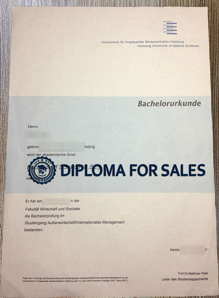 HAW Hamburg Urkunde HAW Hamburg Urkunde