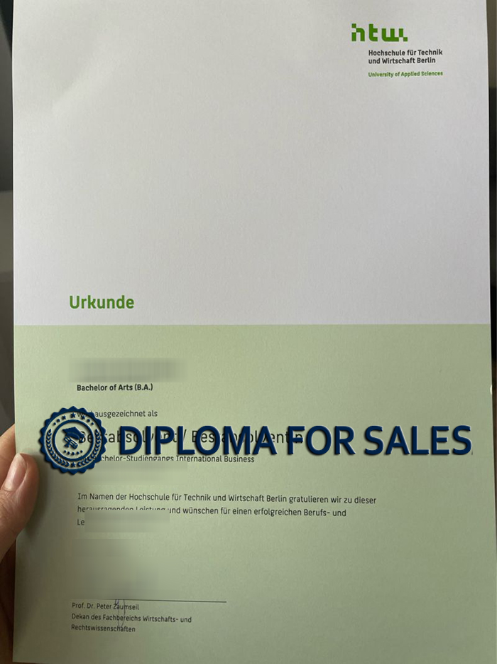 HTW Berlin Urkunde HTW Berlin Urkunde