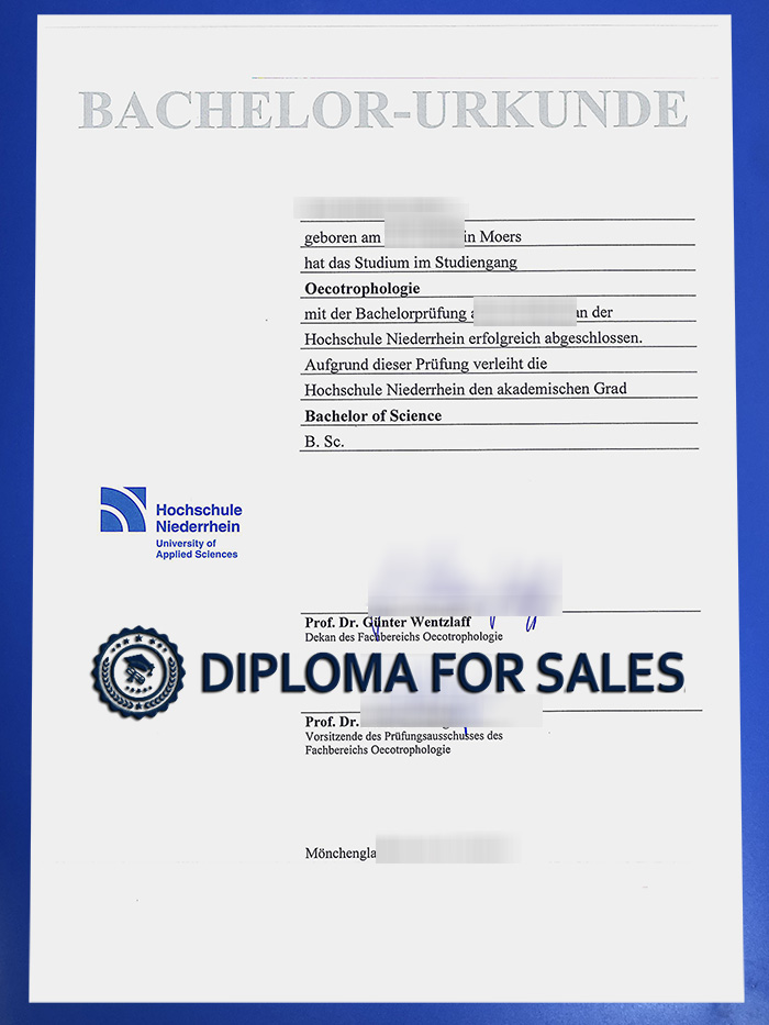 Hochschule Niederrhein Urkunde Hochschule Niederrhein Urkunde