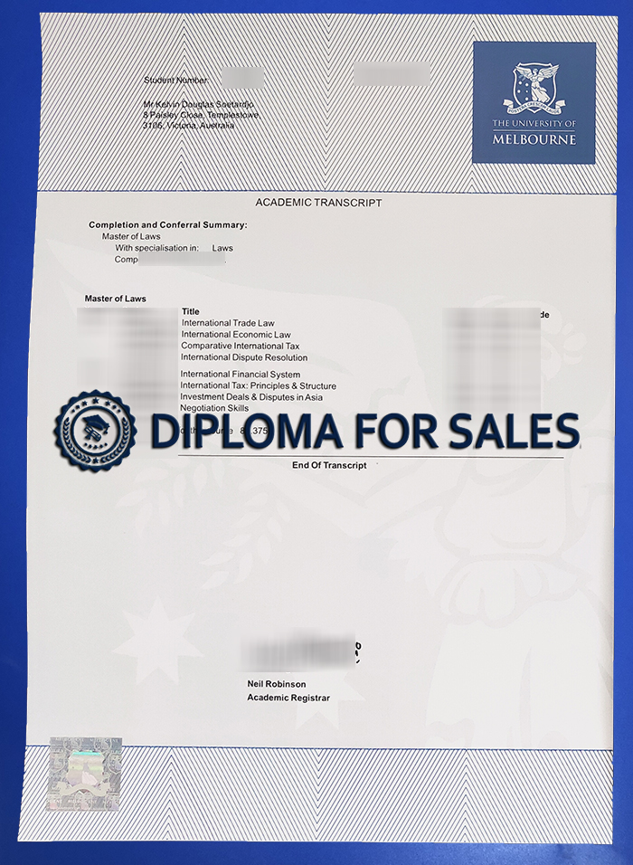 University of Melbourne Transcript University of Melbourne Transcript