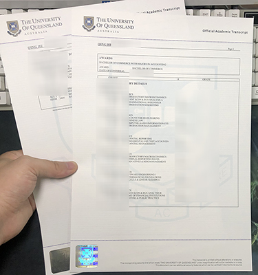 University of Queensland Transcript