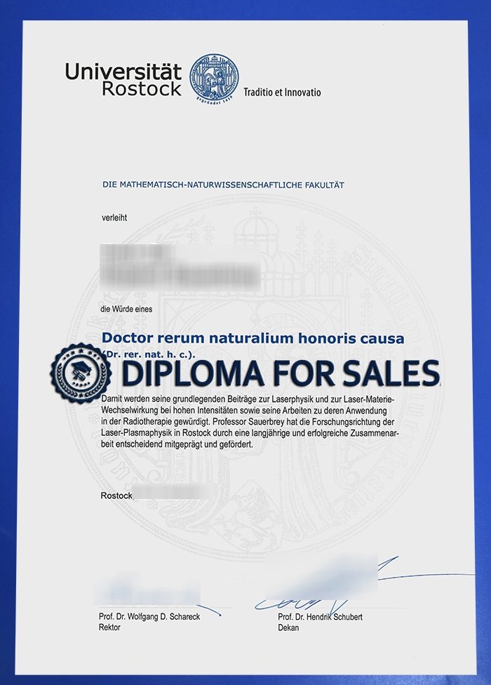 Universität Rostock Urkunde Universität Rostock Urkunde