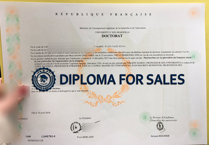 Université d'Aix-Marseille Diploma Université d'Aix-Marseille Diploma