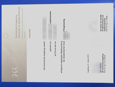 Hochschule Augsburg Urkunde