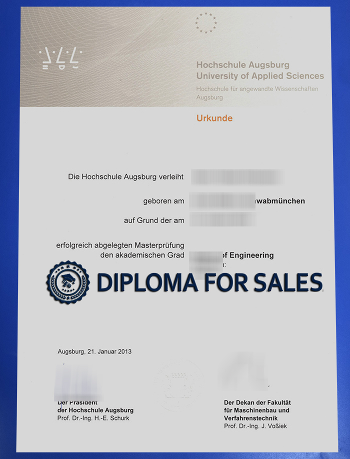 Hochschule Augsburg Urkunde Hochschule Augsburg Urkunde
