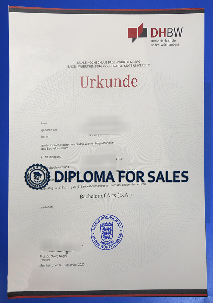 DHBW Urkunde DHBW Urkunde