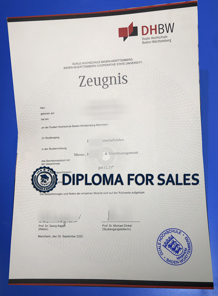 DHBW Zeugnis DHBW Zeugnis
