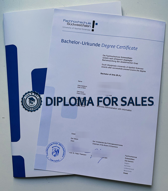 Fachhochschule Südwestfalen Urkunde Fachhochschule Südwestfalen Urkunde