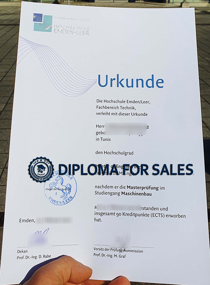 Hochschule Emden Leer Urkunde Hochschule Emden Leer Urkunde
