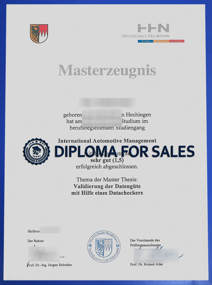 Hochschule Heilbronn Urkunde Hochschule Heilbronn Urkunde