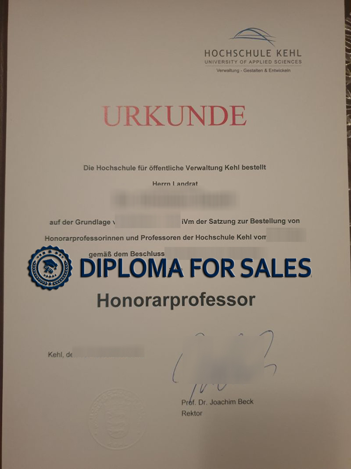 Hochschule Kehl Urkunde Hochschule Kehl Urkunde