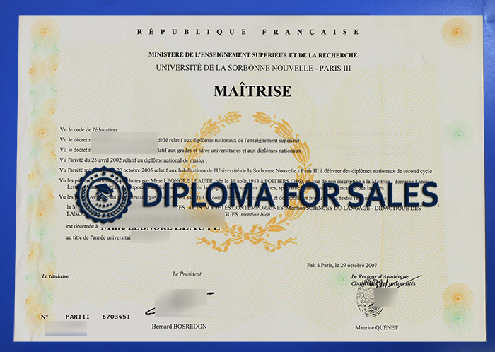 Sorbonne-Nouvelle University diploma Sorbonne-Nouvelle University diploma