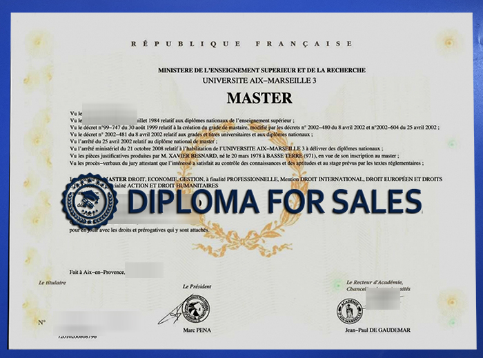 Université Aix-Marseille-III Diploma Université Aix-Marseille-III Diploma