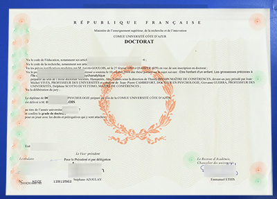 Université Côte-d'Azur Diploma
