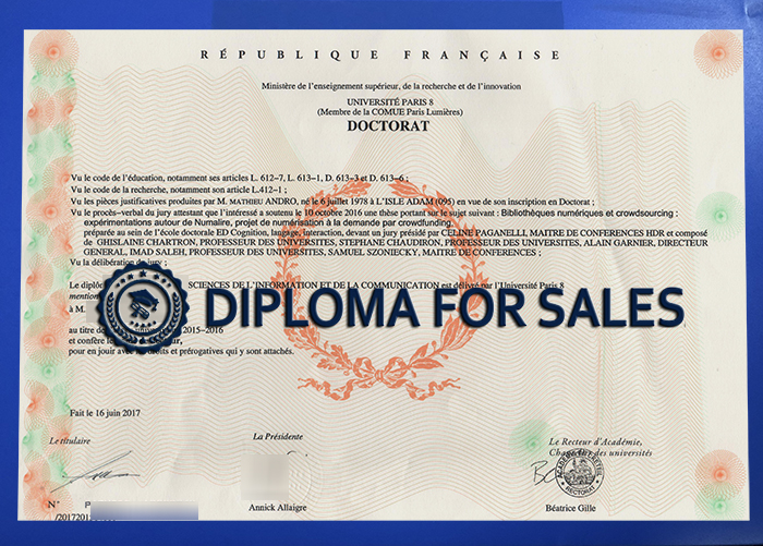 Université Paris 8 Diploma Université Paris 8 Diploma