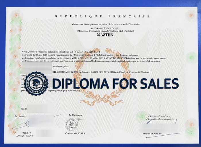 Université Toulouse 1 Diploma Université Toulouse 1 Diploma