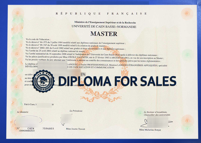 Université de Caen-Normandie Diploma Université de Caen-Normandie Diploma