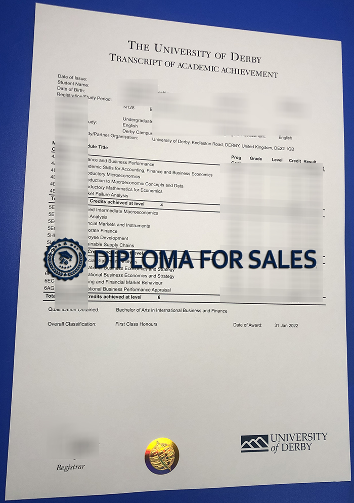 University of Derby Transcript University of Derby Transcript