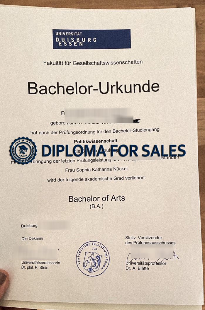 Universität Duisburg-Essen Urkunde Universität Duisburg-Essen Urkunde