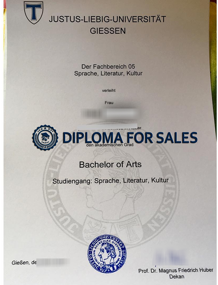 University of Giessen Urkunde University of Giessen Urkunde