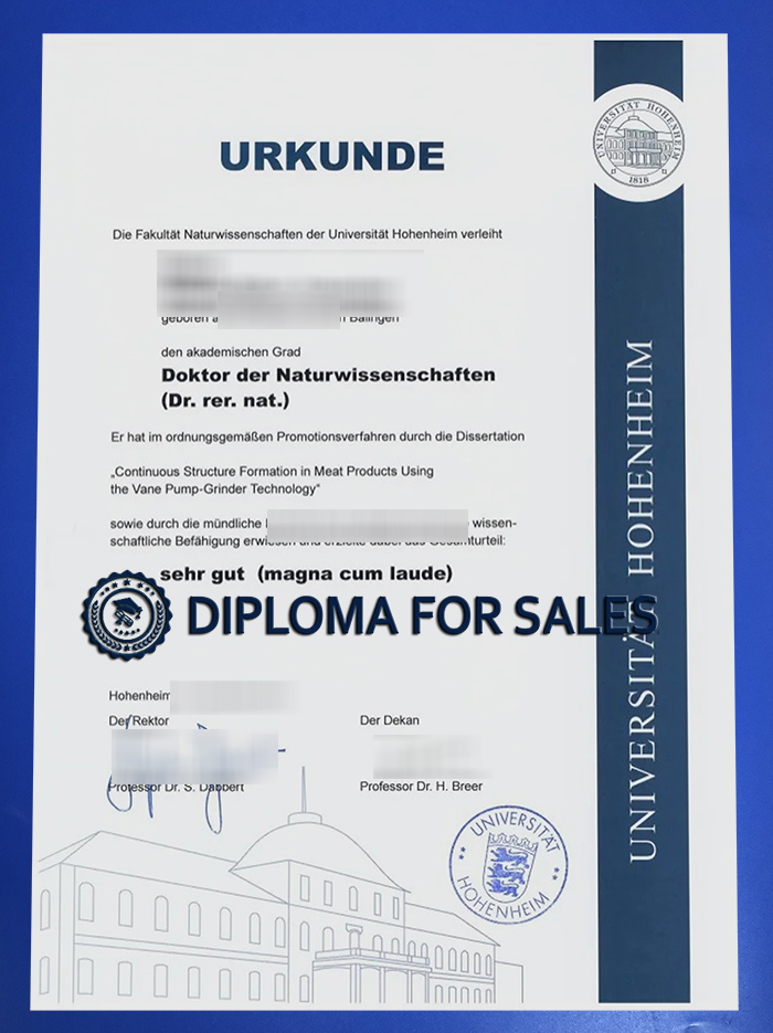Universität Hohenheim Urkunde Universität Hohenheim Urkunde