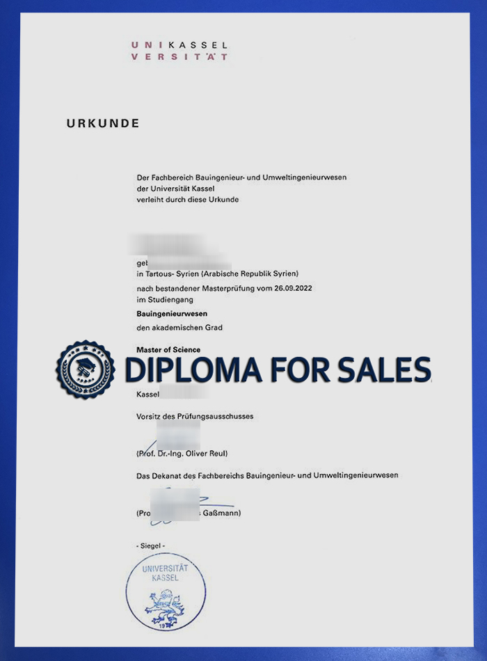 Universität Kassel Urkunde Universität Kassel Urkunde