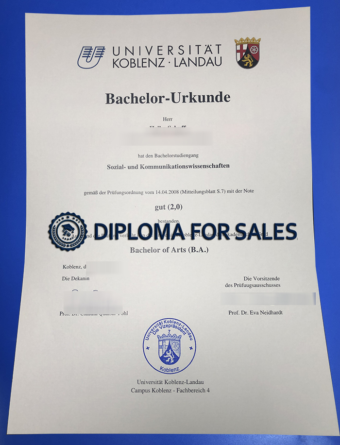 Universität Koblenz-Landau Urkunde Universität Koblenz-Landau Urkunde