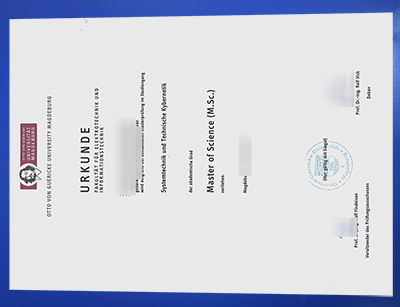 University of Magdeburg Urkunde