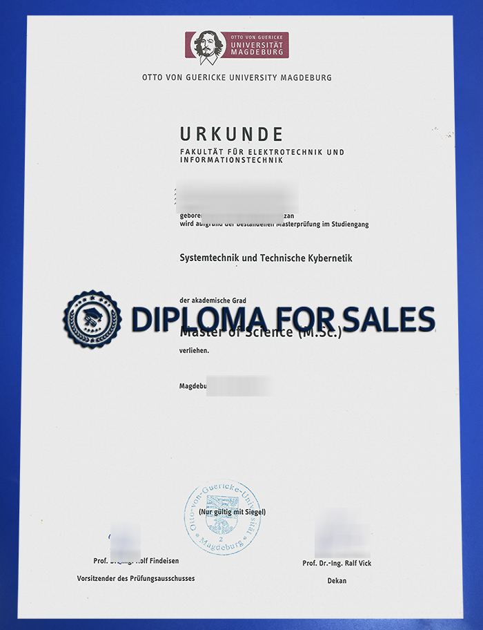 University of Magdeburg Urkunde University of Magdeburg Urkunde