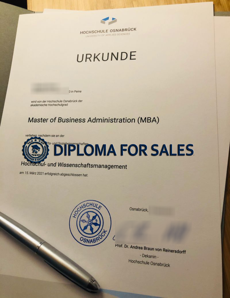 Hochschule Osnabrück Urkunde Hochschule Osnabrück Urkunde