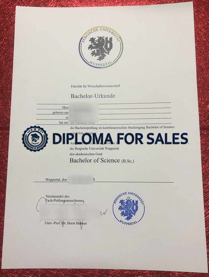 Universität Wuppertal Urkunde Universität Wuppertal Urkunde
