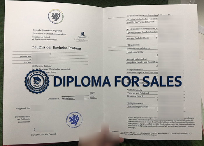 University of Wuppertal Zeugnis University of Wuppertal Zeugnis
