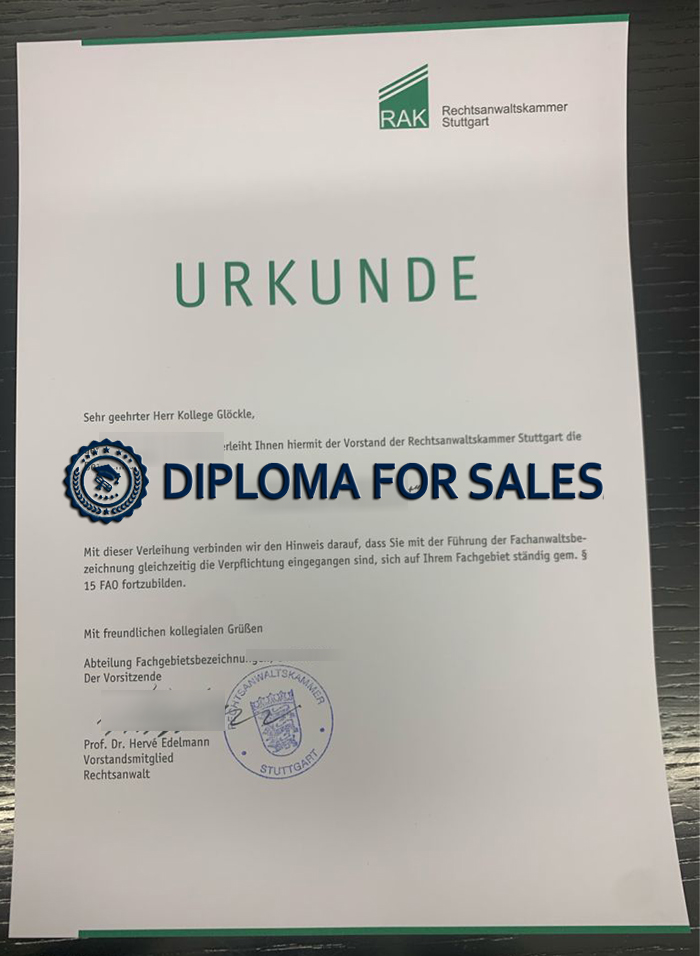 RAK Urkunde RAK Urkunde