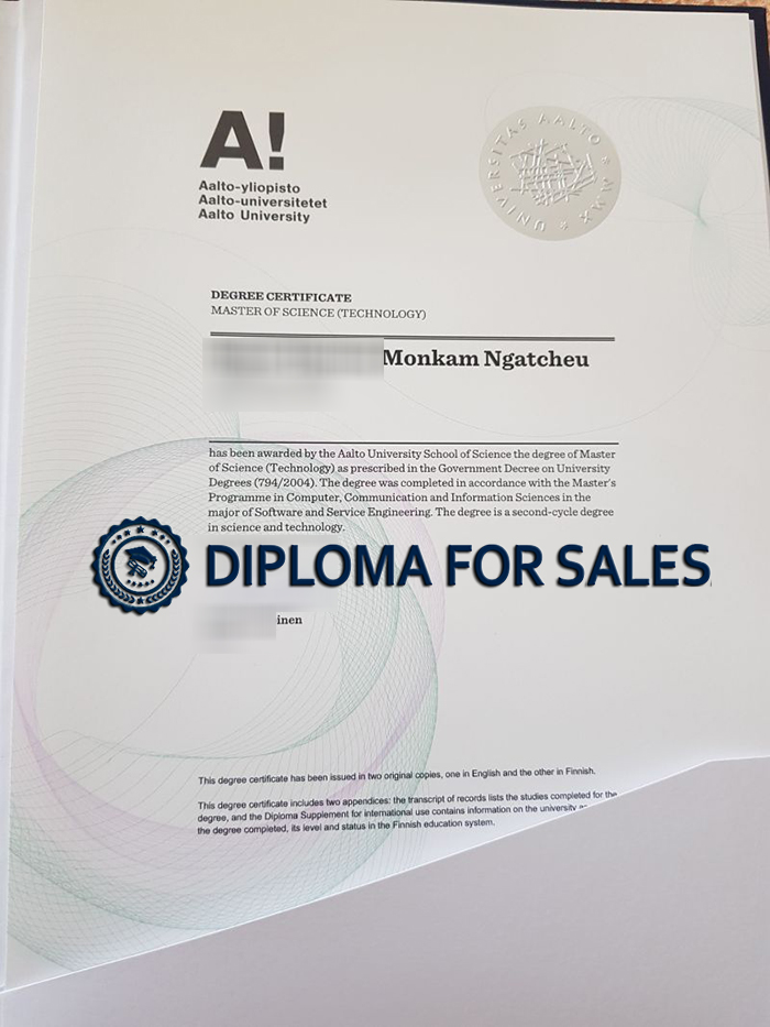 Aalto University Degree Certificate Aalto University Degree Certificate