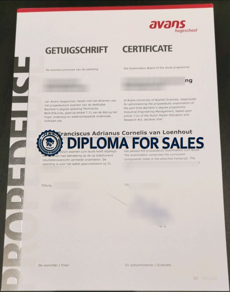 Avans Hogeschool Diploma Avans Hogeschool Diploma