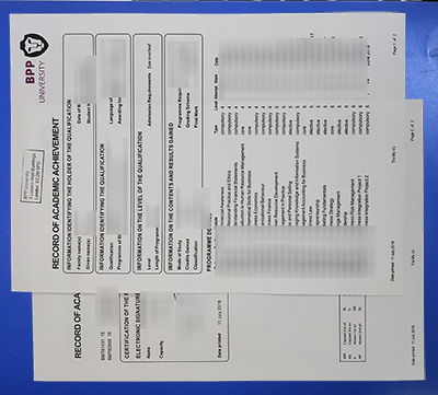 BPP University Transcript