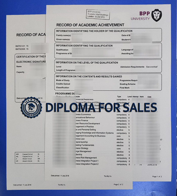 BPP University Transcript BPP University Transcript