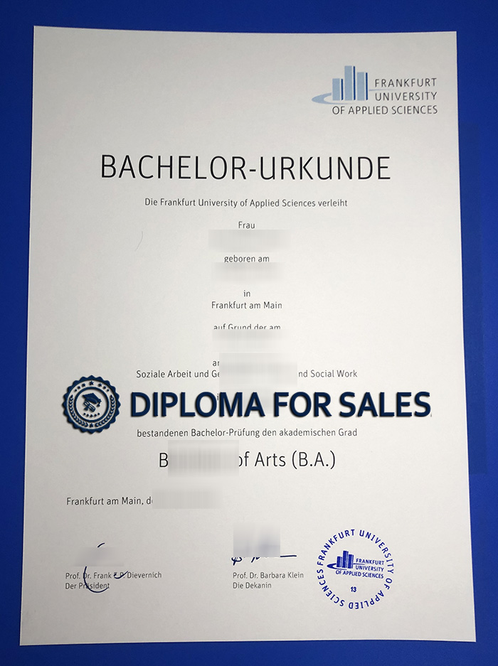 Frankfurt University of Applied Sciences Urkunde Frankfurt University of Applied Sciences Urkunde