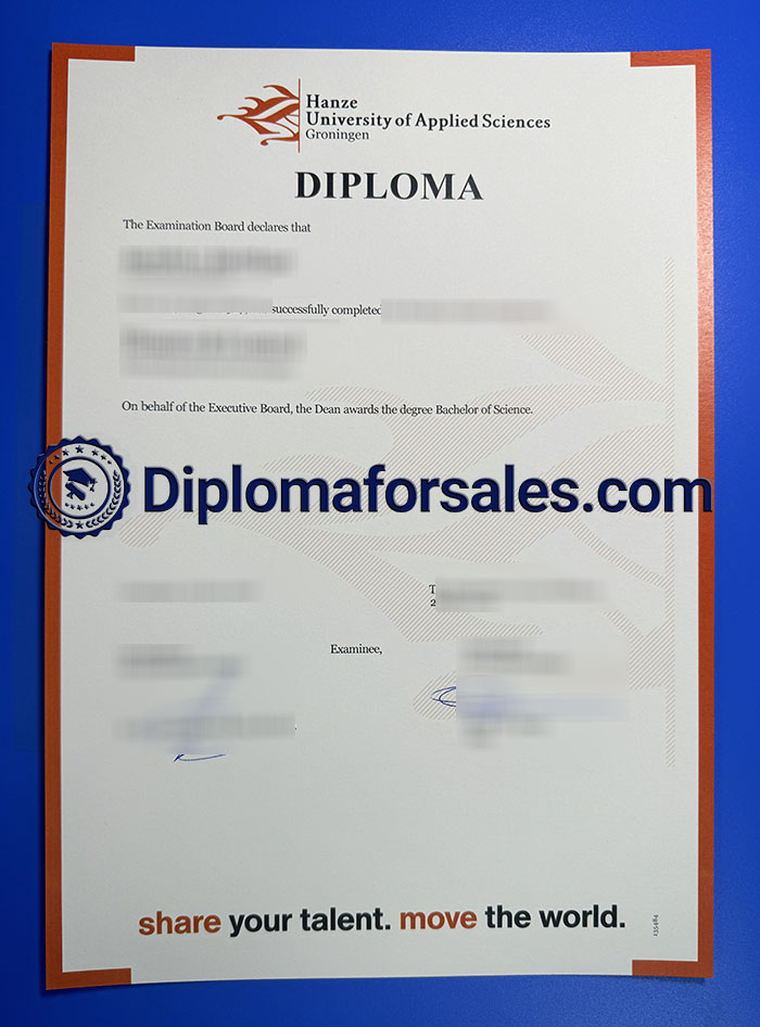 Hanze University of Applied Sciences Diploma